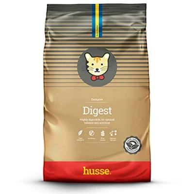 Image of Husse Exclusive Digest Dry Cat Food, Lamb &amp; Rice Based Recipe, Skin Coat Health Support for Cats, Complete Nutritonal Ingredients, Digestive Support, 7kg