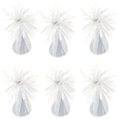 Image of Foil Helium Balloon Weights Pack of 6 Durable &amp; Colourful White for Birthdays Parties, Events Celebrations Perfect Weight Holders