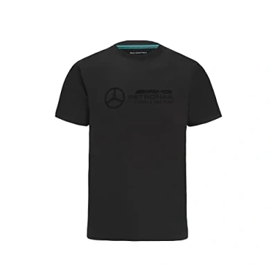 Image of Mercedes AMG Petronas Formula One Team Official 1 Merchandise Large Logo T Shirt Black S