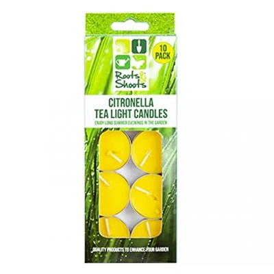 Image of Pack of 10 Citronella Garden Tealight Candles Up to 4 Hours Burn Time 951038 4764