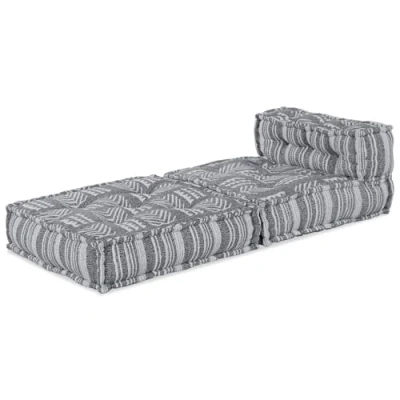 Image of vidaXL Modular Pouffe in Grey, 70x70x54 cm, Fabric