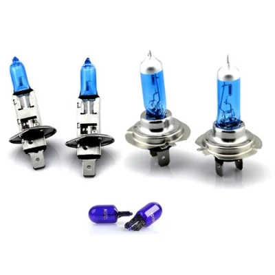 Image of 2 x H7 (499) 100w and H1 (448) Super White Xenon Look/Effect Upgrade Car Headlight Bulbs Set 12V (2 Pairs)