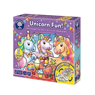 Image of Orchard Toys Unicorn Fun! 3 in 1 Educational Board Games for 4+ Year Olds Gifts Girls and Boys Number Counting Kids Age 4 8 Years 2 Players