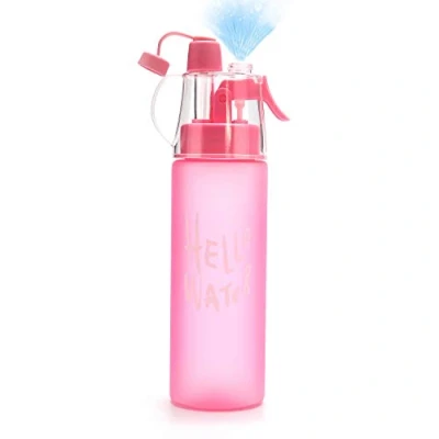 Image of Emopeak 580ML Misting Water Bottle, Y1 20OZ Sports Bottle with Spray Mist for Outdoor Hydration, FDA Approved BPA Free (Frosted Pink, 20oz/580ml)
