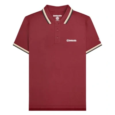 Image of Lambretta Mens Triple Tipped Polo Shirt Big &amp; Tall Short Sleeve Burgundy 3XL