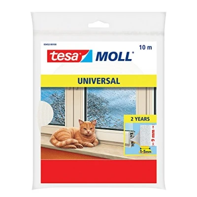 Image of tesa UK Standard I Profile Foam Gasket for Doors and Windows 10 m x 9 mm 4 White