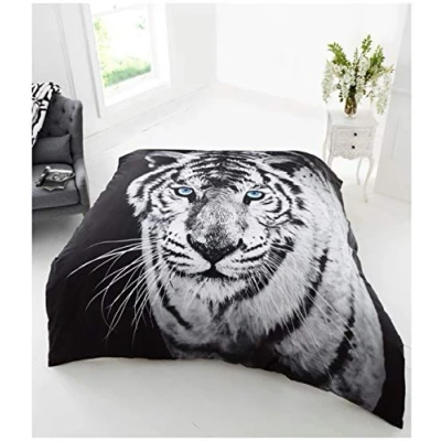 Image of GC GAVENO CAVAILIA Wildlife Throw Blanket, 3D Animal Blankets, Warm Sofa Bed White Tiger, 150x200 Cm