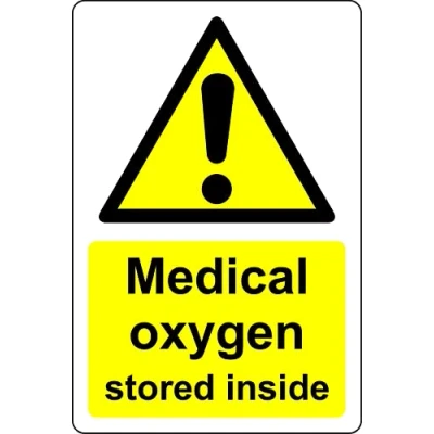Image of Medical oxygen stored inside Safety sign Self adhesive sticker (400mm x 300mm)