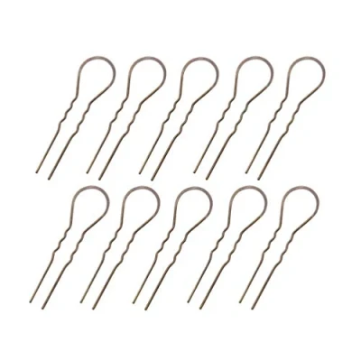 Image of FRCOLOR 10pcs U Shaped Hair Pins Metal Wavy Bun Hairpins Clip Stick for Women Girls (Ancient Bronze)