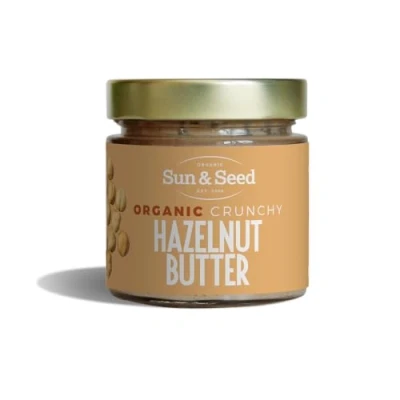 Image of Organic Crunchy Hazelnut Butter by Sun &amp; Seed 200g Nut Plant Based High in Fibre 100% Hazelnuts Palm Oil Free Vegan Butter…