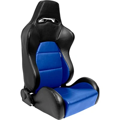 Image of Sport seat &#039;Eco&#039; Black/Blue Synthetic leather Right side reclinable back rest incl. slides
