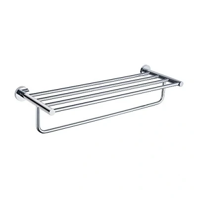 Image of GRIFEMA IBIZA G30124 Wall Mounted 60cm Bathroom Shelves, Silver Towel Rack, Chrome