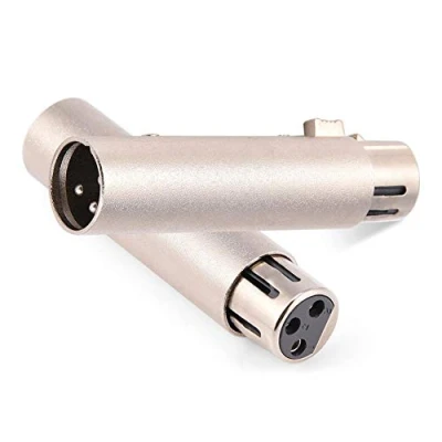 Image of Topiky 3pin XLR Connector, 2Pcs 3 Pin Male to Female Socket Audio Microphone Mic Extension Adapter Connector for Microphones/Audio Equipment/Mixing Console