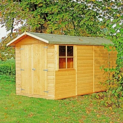 Image of 13&#039;2 x 6&#039;6 Shire Jersey Double Door Wooden Garden Shed (4.33m 2.2m)