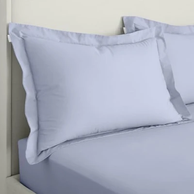 Image of Bianca 200 Thread Count Cotton Percale Oxford Pillowcase Pair Lavender