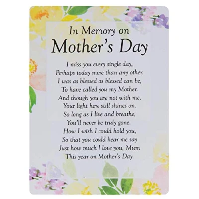 Image of Widdle Celebrations In Memory on Mother&#039;s Day Waterproof Graveside Memorial Card TY190