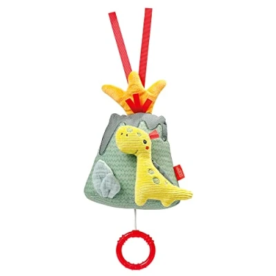 Image of Fehn 051025 Volcano Music Box Cuddly Toy &amp; Sleep Aid: Wind Up with Melody&quot;Schubert&#039;s Lullaby&quot; Soothes in Any Situation for Baby Cot, Pram, Car Seat from Birth