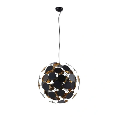Image of Lindby hanging light Kinan, Ø 54 cm, black, gold, metal