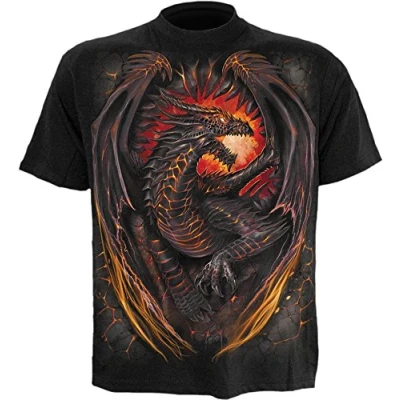 Image of Spiral Dragon Furnace Kids T Shirt Black (UK, Age, 16 Years, Regular)