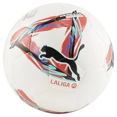 Image of Puma Orbita Laliga Unisex Football, Size: 5, White multicolor