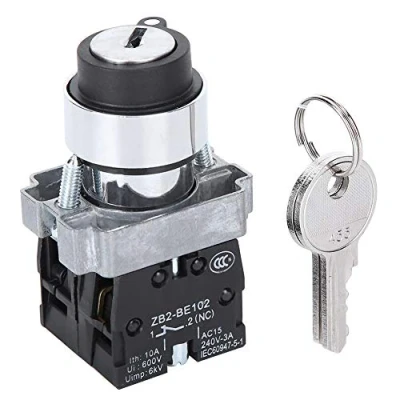 Image of 2 Position Key Switch Self‑Reset Power Lock Conversion Rotation Locking with and Iron Base 240V 3A Contact Current Less than 10A Insulation Voltage Below 600V