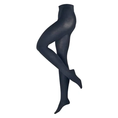 Image of FALKE ESPRIT Women&#039;s Plain W Ti Cotton Wool Thick 1 Pair Tights, Blue Space 6116, M