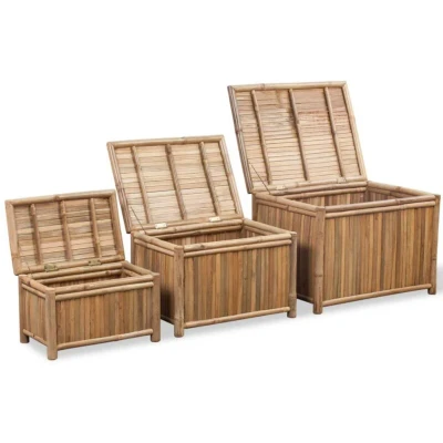 Image of vidaXL Storage Boxes 3 pcs Bamboo