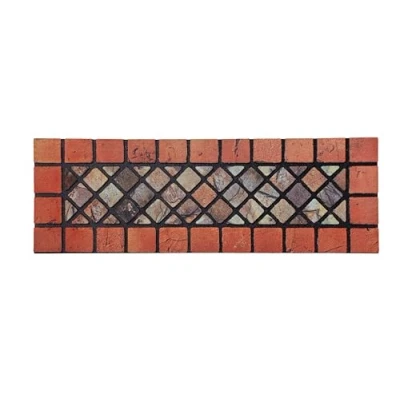 Image of Nicoman Narrow Doormat Tiled Door Mat Barrier Eco Friendly Heavy Duty Non Slip Dirt Scraper For Indoor Outdoor Garden Shed Garage Entrance (1 Pack, Red Border, 75 x 25cm)