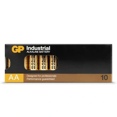 Image of GP Industrial AA Alkaline Mignon Battery, LR06, 1.5V, Pack of 10