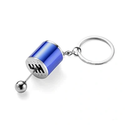 Image of Gear Shift Keyring Creative Car Part Model Shifter Keychain, Mini Knob Metal Keychain for Men(10.00 * 10.00 10.00cm blue)
