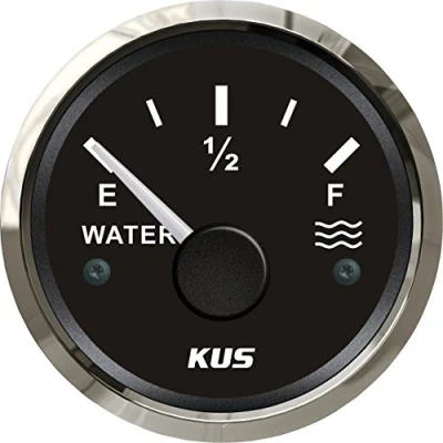 Image of KUS Water Level Gauge Meter Indicator 0 190ohm With Backlight 12V/24V 52MM(2&quot;) (Black)