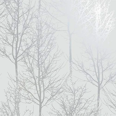 Image of Grey Silver Trees Wallpaper Metallic Shine Forest Woods Rhea Zandra Y�L