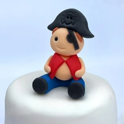 Image of jncakes Cake Topper Pirate Party Decoration Fondant Fabulous Edible Icing Great for Kids Boy Girl 10 Year Old Easy To Use Professional