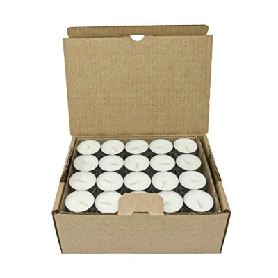 Image of Natural Unscented Tealights 100% Rapeseed Wax Vegetable with 8 Hours Burning Time Pure White Paraffin Free in Aluminium Cup Friendly to The Environment