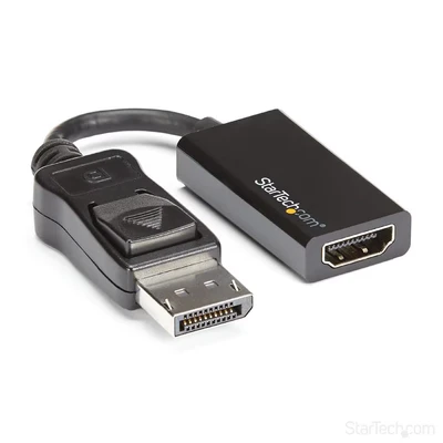 Image of StarTech.com DisplayPort to HDMI Adapter 4K 60Hz Active DP 1.4 2.0 Video Converter Monitor/TV/Display Cable Dongle Latching Connector (DP2HD4K60S)