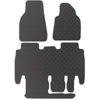 Image of Carsio Rubber Car Mats For Tesla Model X (5 seat) 2016+ Onwards Tailored Fit Floor Mat Set Complete Accessory Black Custom Fitted Anti Slip Backing, Heavy Duty &amp; Waterproof