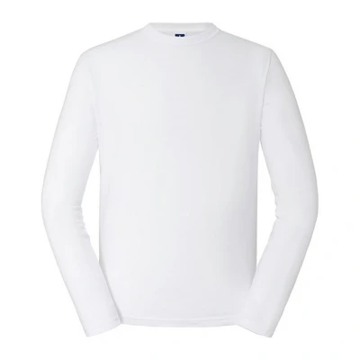 Image of Russell Athletic Mens Classic Long Sleeved T Shirt (White) Size Medium