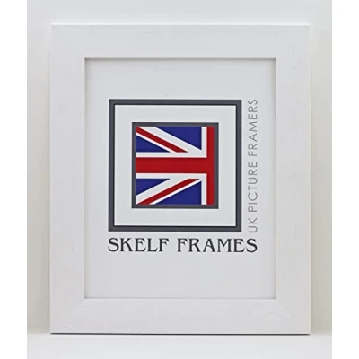 Image of Skelf Frames 35mm White Picture/Photo Frame with Glass Made from Solid Wood (6.5 x 5.5 Inches)