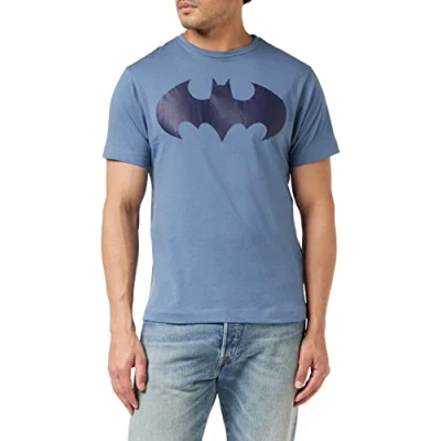 Image of Dc Comics Mono Batman Logo Mens Blue T Shirt Size 2XL