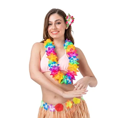 Image of Wicked Costumes Adult Hawaiian Rainbow Lei Fancy Dress Accessory
