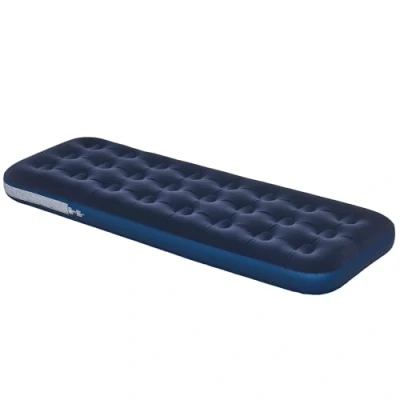 Image of Outsunny Single Air Mattress with Hand Pump, Portable Bed Flocked Surface, 191 x 73 22cm, Blue