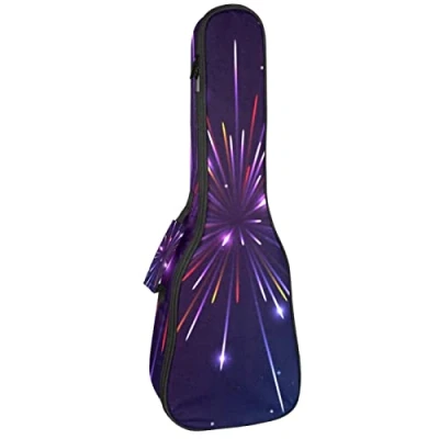 Image of Tenor Ukulele Gig Bag Waterproof Case Padded Backpack, Great for Soprano Concert (21/23/24 in) Sparklers Pattern