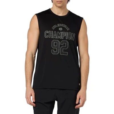 Image of Champion Men&#039;s Legacy Modern Basketball at The Gym Micromesh S/L Tank Crewneck T Shirt, Black, L