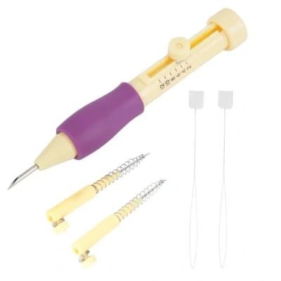 Image of 3 Sizes Needle Pen Kit, Premium Stainless Steel Embroidery Punch with Comfortable Handle, for DIY Craft, Nice Tools Set Stitching Lovers (#1)
