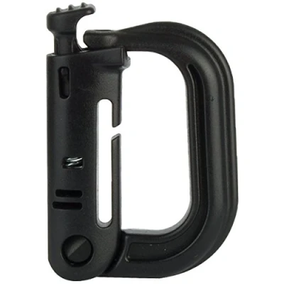 Image of Highlander MA072 ITW Grimloc D Ring Carabiner For Attachment To 25mm Webbing Black