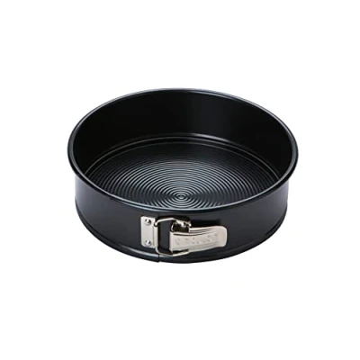 Image of Circulon Ultimum 9 Inch Springform Cake Tins for Baking Round Loose Bottom Tin, Freezer and Dishwasher Safe Carbon Steel Bakeware, Black