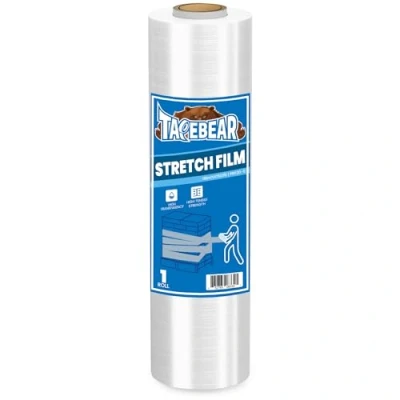 Image of TAPEBEAR Shrink Wrap Clear Pallet 380mm x 230m, Stretch Wrapping Film Industrial Strength Plastic Water &amp; Moisture Proof for Moving House, Furniture, Luggage, Parcel, Carpet Protection