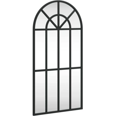 Image of vidaXL Wall Mirror Black 30x60 cm Arch Iron