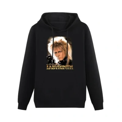 Image of SHIWUNANFANG Labyrinth Jareth Face Photo Jim Henson Movie Adult Hoody Hoodie Black XL