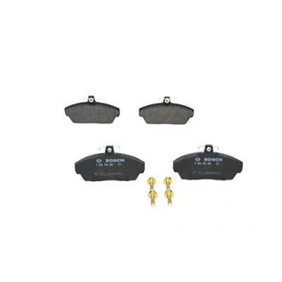 Image of 90R010274002 Brake pad set BOSCH 0 986 424 566 Low Metallic with anti squeak plate, bolts/screws accessories